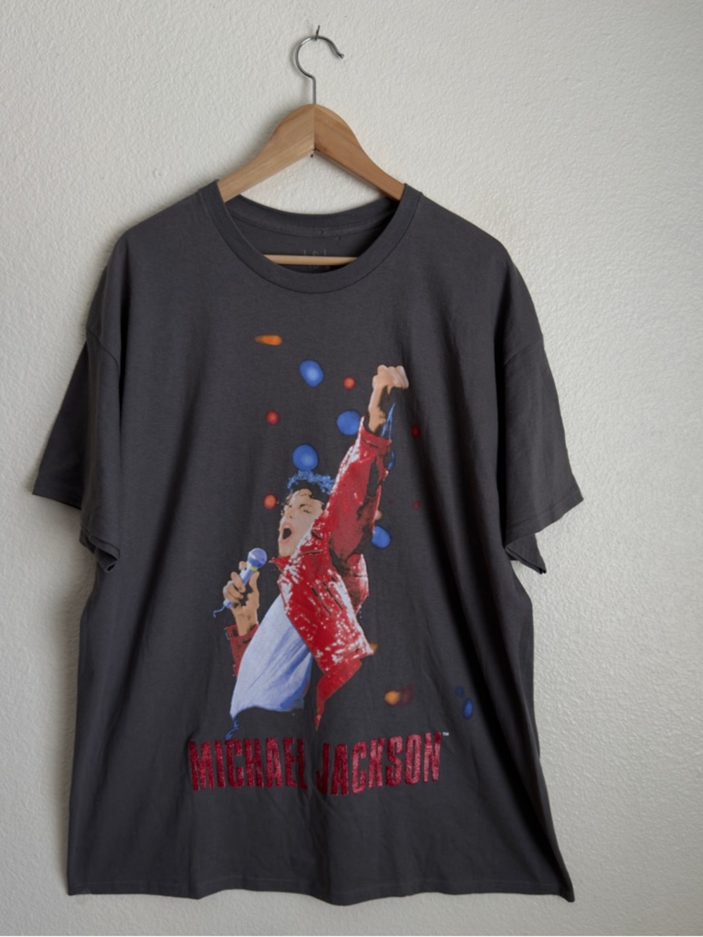 Michael Jackson Red Glitter Name Men’s T Shirt Size XL